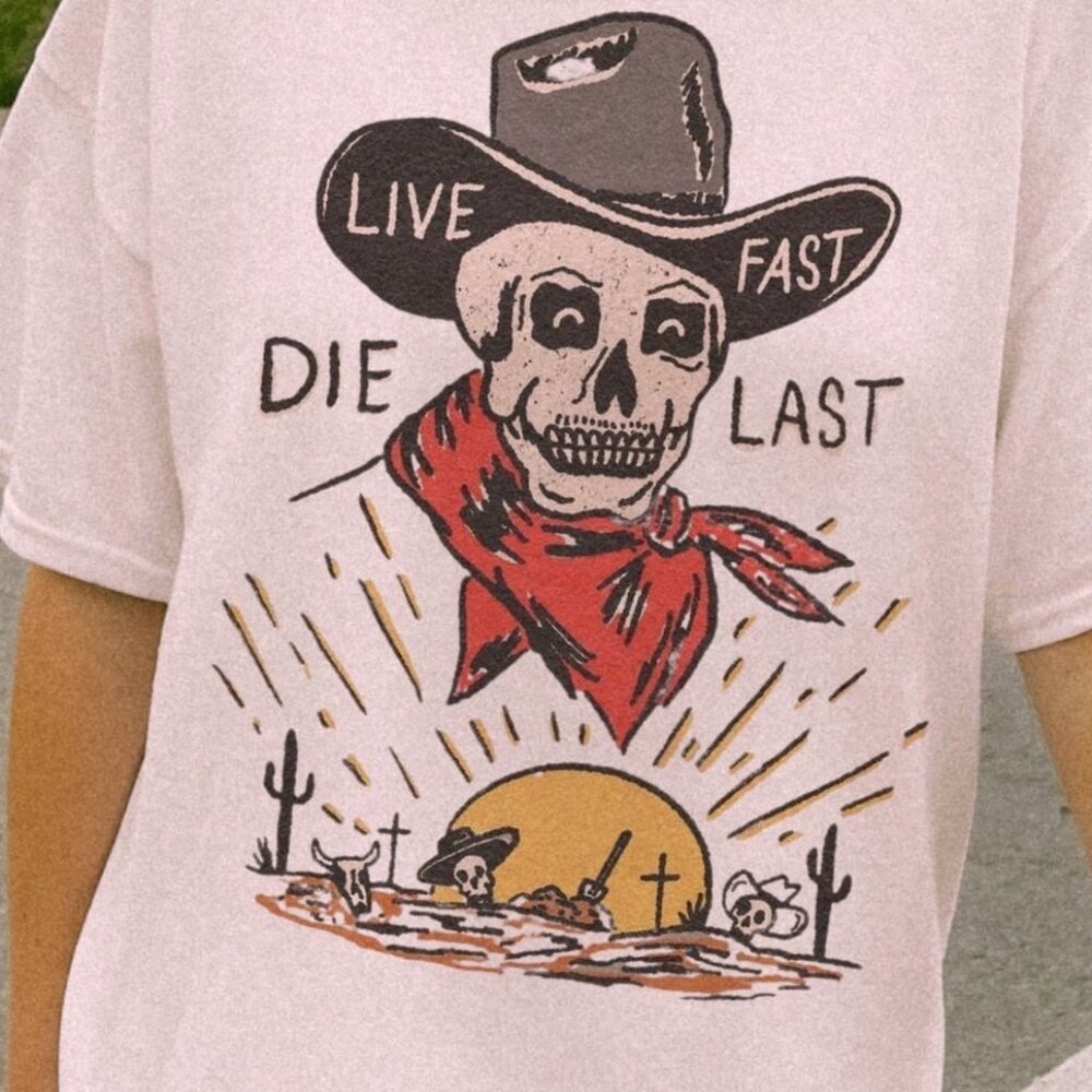Live Fast Last Tee, Retro Graphics Tee - image 2